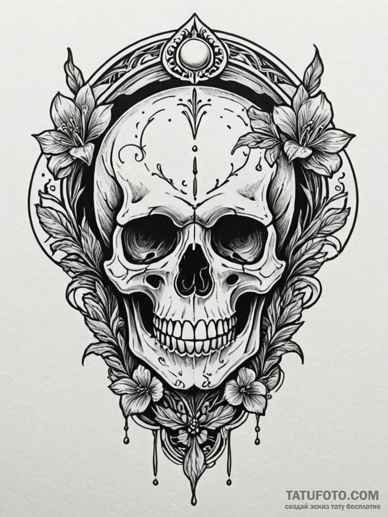 Desert skull half-buried in sand, tattoo sket… — эскиз тату (№1752252339_0, 11.07.2025 16:45) — Tatufoto.com