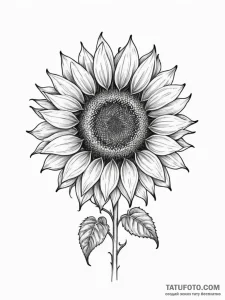 Sunflower - эскиз тату (№1752253523_0, 11.07.2025 17:05) — Tatufoto.com