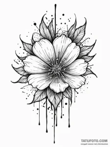 Storm blade cleaving spectral bloom, ink illu... - эскиз тату (№1752253778_0, 11.07.2025 17:09) — Tatufoto.com