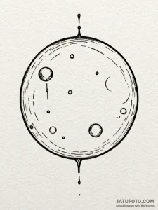 A whimsical bubble on a wet surface, glisteni... - эскиз тату (№1752254112_0, 11.07.2025 17:15) — Tatufoto.com