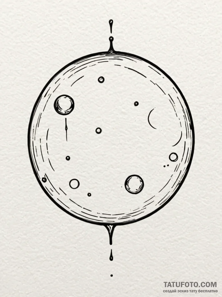 A whimsical bubble on a wet surface, glisteni… — эскиз тату (№1752254112_0, 11.07.2025 17:15) — Tatufoto.com