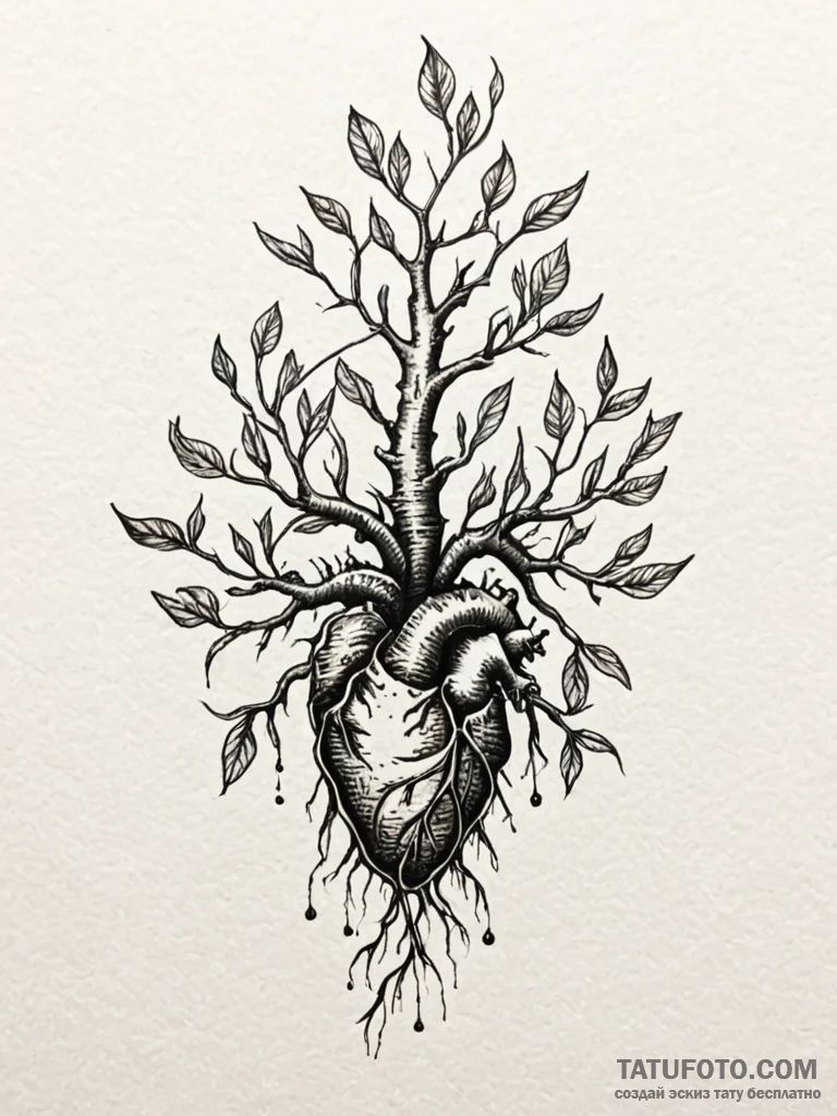 Keystone wrapped in roots, ink illustration f… — эскиз тату (№1752254195_0, 11.07.2025 17:16) — Tatufoto.com