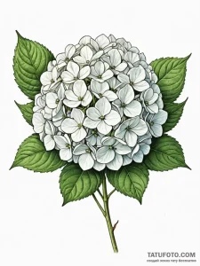 Hydrangea - эскиз тату (№1752254444_0, 11.07.2025 17:20) — Tatufoto.com