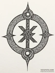 Trap runes spiraling through void, tattoo dra... - эскиз тату (№1752254611_0, 11.07.2025 17:23) — Tatufoto.com