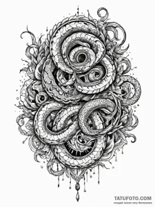Glacial serpent through spectral storm, tatto... - эскиз тату (№1752255111_0, 11.07.2025 17:31) — Tatufoto.com