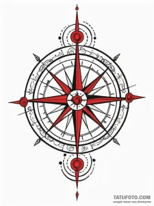 A norse compass (vegvisir), tattoo flash shee... - эскиз тату (№1752255530_0, 11.07.2025 17:38) — Tatufoto.com