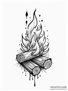 A powerful burning log, warmth,, concept art... - эскиз тату (№1752255698_0, 11.07.2025 17:41) — Tatufoto.com