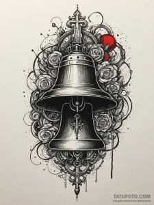 Bell, artistic tattoo sketch, clear image, sh... - эскиз тату (№1752257038_0, 11.07.2025 18:03) — Tatufoto.com