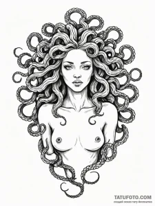 Medusa (full figure, not just the head), ink... - эскиз тату (№1752257876_0, 11.07.2025 18:17) — Tatufoto.com