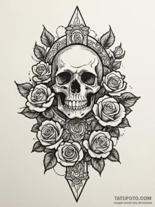 Trapdoor beneath spectral bloom, tattoo sketc... - эскиз тату (№1752258043_0, 11.07.2025 18:20) — Tatufoto.com