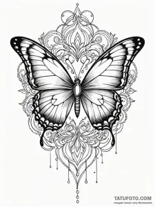 Arcane butterfly with eyes on wings, artistic... - эскиз тату (№1752258126_0, 11.07.2025 18:22) — Tatufoto.com