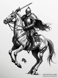 Abyssal knight riding skeletal steed, artisti... - эскиз тату (№1752259135_0, 11.07.2025 18:38) — Tatufoto.com