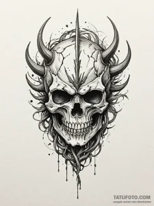 Ethereal roots piercing shattered helm, tatto... - эскиз тату (№1752260138_0, 11.07.2025 18:55) — Tatufoto.com