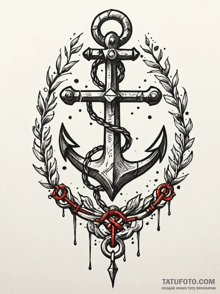 Arcane anchor floating in runes, artistic tat... - эскиз тату (№1752260892_0, 11.07.2025 19:08) — Tatufoto.com
