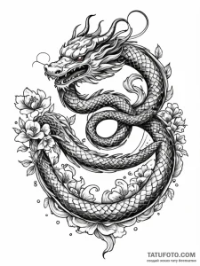 Labyrinth serpent encircling tree, artistic t... - эскиз тату (№1752261144_0, 11.07.2025 19:12) — Tatufoto.com