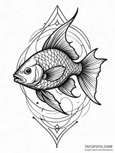 Fish, tattoo drawing outline, vibrant colors,... - эскиз тату (№1752261228_0, 11.07.2025 19:13) — Tatufoto.com