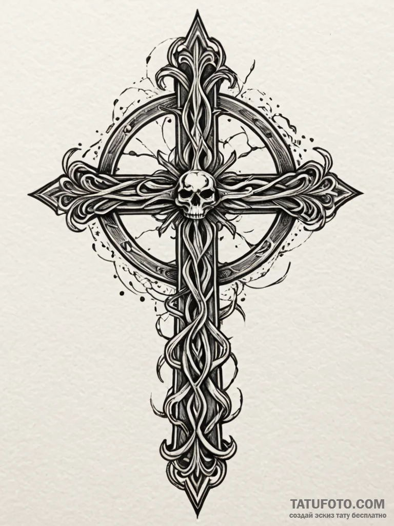 Bone circle in ritual pit, tattoo line art, r… — эскиз тату (№1752261479_0, 11.07.2025 19:17) — Tatufoto.com
