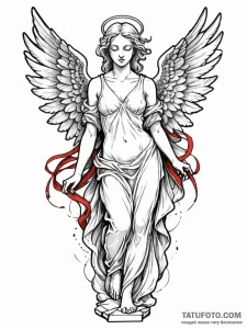 A detailed broken statue of an angel, poignan... - эскиз тату (№1752261986_0, 11.07.2025 19:26) — Tatufoto.com