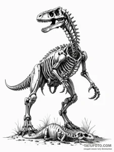 Paleontologist uncovering a robotic dinosaur... - эскиз тату (№1752262153_0, 11.07.2025 19:29) — Tatufoto.com