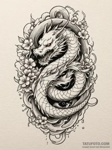 Onyx serpent devouring rune, tattoo drawing o... - эскиз тату (№1752262992_0, 11.07.2025 19:43) — Tatufoto.com