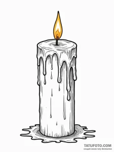 A lit candle dripping wax - эскиз тату (№1752263077_0, 11.07.2025 19:44) — Tatufoto.com