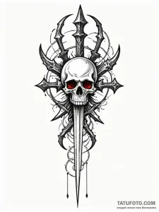 Dagger circled by skeletal hands, tattoo flas... - эскиз тату (№1752263326_0, 11.07.2025 19:48) — Tatufoto.com