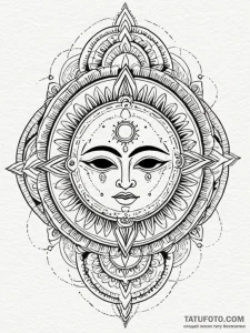 Monk mask beneath crimson sun, tattoo flash s... - эскиз тату (№1752263661_0, 11.07.2025 19:54) — Tatufoto.com