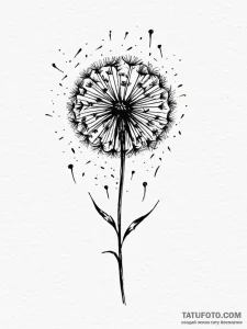 Dandelion seeds blowing in the wind, transfor... - эскиз тату (№1752264927_0, 11.07.2025 20:15) — Tatufoto.com