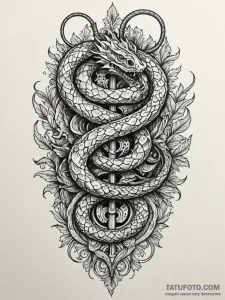 Bone serpent fused with blade, tattoo drawing... - эскиз тату (№1752265090_0, 11.07.2025 20:18) — Tatufoto.com
