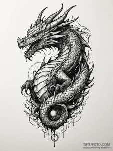 Dragon claw crushing relic, ink illustration... - эскиз тату (№1752265341_0, 11.07.2025 20:22) — Tatufoto.com