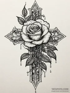 Crumbling rose in skeletal hand, tattoo sketc... - эскиз тату (№1752265678_0, 11.07.2025 20:27) — Tatufoto.com
