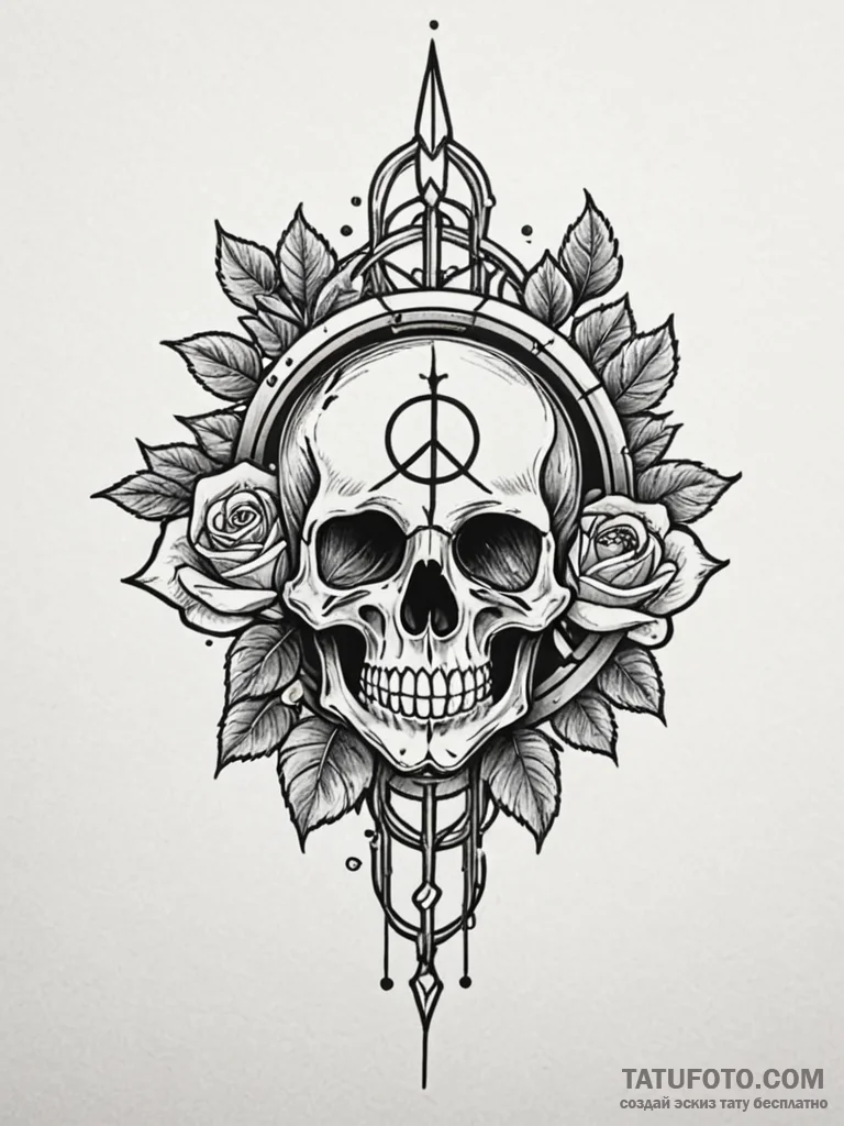 The peace symbol made from broken weapons, ar… — эскиз тату (№1752266767_0, 11.07.2025 20:46) — Tatufoto.com