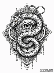 Ancient serpent with gemstone eyes, artistic... - эскиз тату (№1752266934_0, 11.07.2025 20:48) — Tatufoto.com