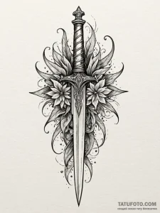 Dagger encrusted with ice crystals, tattoo sk... - эскиз тату (№1752267603_0, 11.07.2025 21:00) — Tatufoto.com