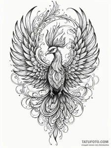 Quartz phoenix beneath iron sky, artistic tat... - эскиз тату (№1752268358_0, 11.07.2025 21:12) — Tatufoto.com