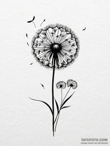 Dandelion seeds blowing in the wind (is there... - эскиз тату (№1752268775_0, 11.07.2025 21:19) — Tatufoto.com