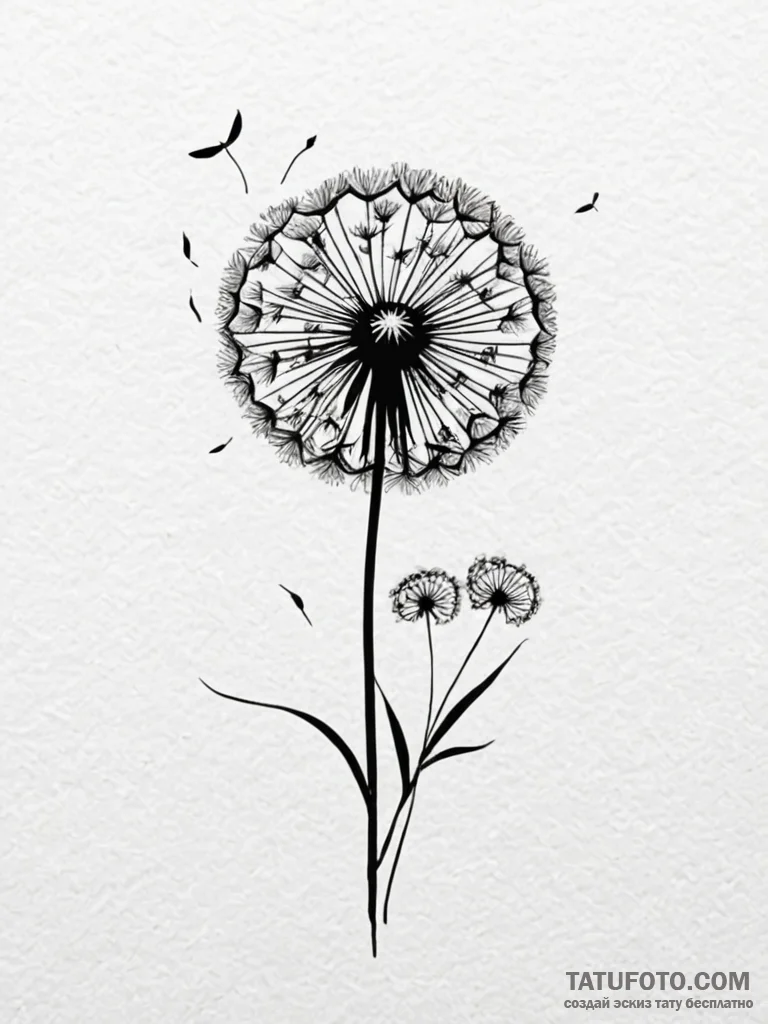 Dandelion seeds blowing in the wind (is there… — эскиз тату (№1752268775_0, 11.07.2025 21:19) — Tatufoto.com