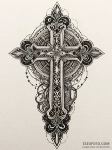 Y, concept art for tattoo, detailed cross-hat... - эскиз тату (№1752269108_0, 11.07.2025 21:25) — Tatufoto.com