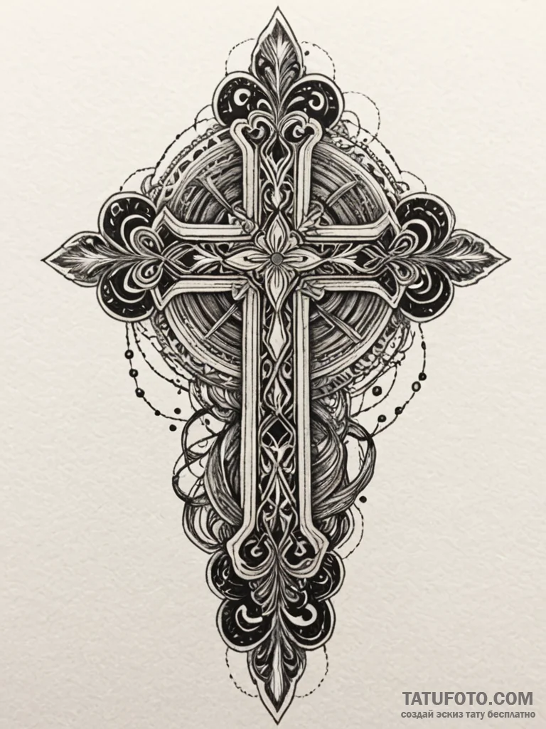 Y, concept art for tattoo, detailed cross-hat... - эскиз тату (№1752269108_0, 11.07.2025 21:25) — Tatufoto.com