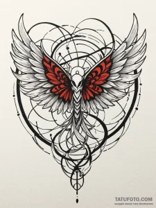 Feathered wings caught in web, tattoo flash s... - эскиз тату (№1752269776_0, 11.07.2025 21:36) — Tatufoto.com