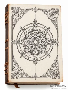 An old, leather-bound grimoire - эскиз тату (№1752270861_0, 11.07.2025 21:54) — Tatufoto.com