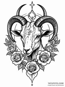 Goat, tattoo drawing outline, chicano tattoo... - эскиз тату (№1752271613_0, 11.07.2025 22:06) — Tatufoto.com