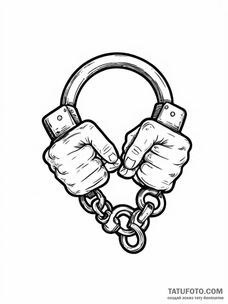 Handcuffs — эскиз тату (№1752271947_0, 11.07.2025 22:12) — Tatufoto.com