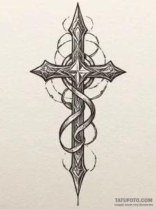 Kris dagger with glowing runes, tattoo line a... - эскиз тату (№1752272198_0, 11.07.2025 22:16) — Tatufoto.com