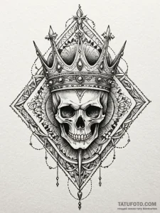 Frosted blade crowned in bone, tattoo line ar... - эскиз тату (№1752272882_0, 11.07.2025 22:28) — Tatufoto.com