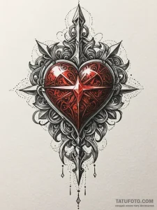 Jewel dagger piercing spectral heart, concept... - эскиз тату (№1752273222_0, 11.07.2025 22:33) — Tatufoto.com