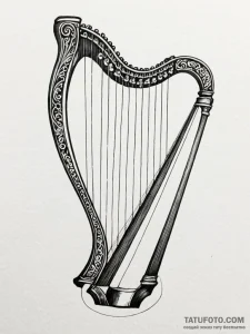 Harp with strings that are rays of moonlight,... - эскиз тату (№1752273978_0, 11.07.2025 22:46) — Tatufoto.com