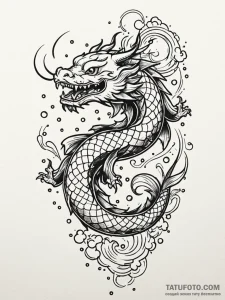 Pac-man eating a line of dots, tattoo line ar... - эскиз тату (№1752274818_0, 11.07.2025 23:00) — Tatufoto.com
