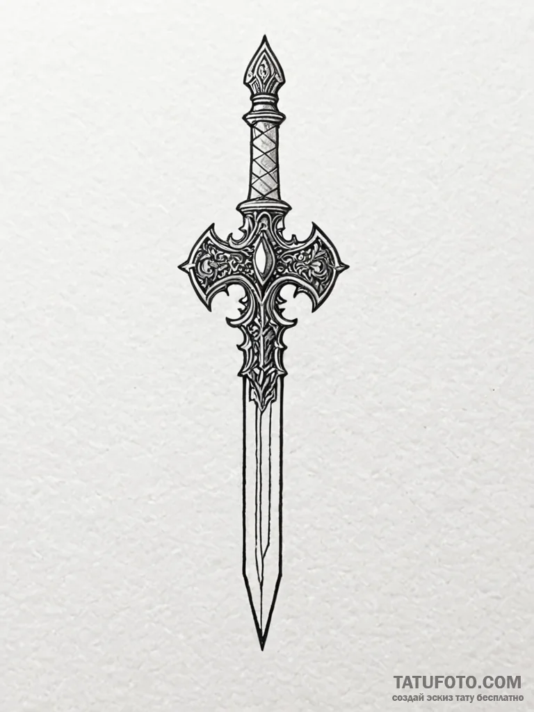 Dagger carved from obsidian, tattoo drawing o… — эскиз тату (№1752275071_0, 11.07.2025 23:04) — Tatufoto.com