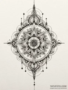 Fractal pattern, tattoo sketch design, unique... - эскиз тату (№1752275828_0, 11.07.2025 23:17) — Tatufoto.com